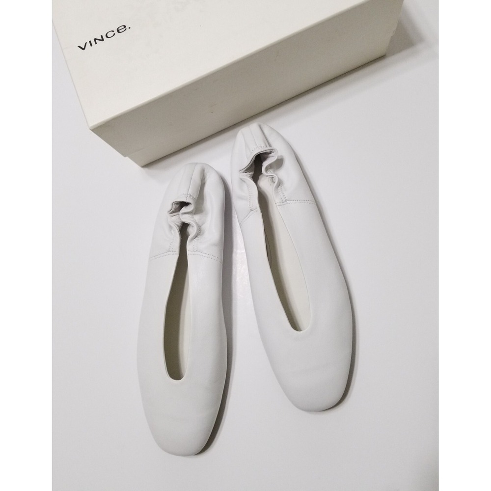 NIB Vince Lorelle White Leather Ballet Flats‎ Size US 9.5 $295